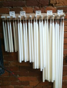 white tapers
